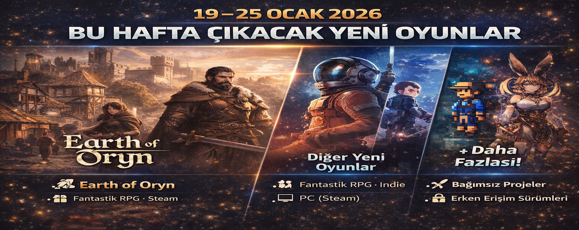Earth of Oryn ve Daha Fazlası: 19–25 Ocak 2026 Haftasında Çıkması Beklenen Yeni Oyunlar