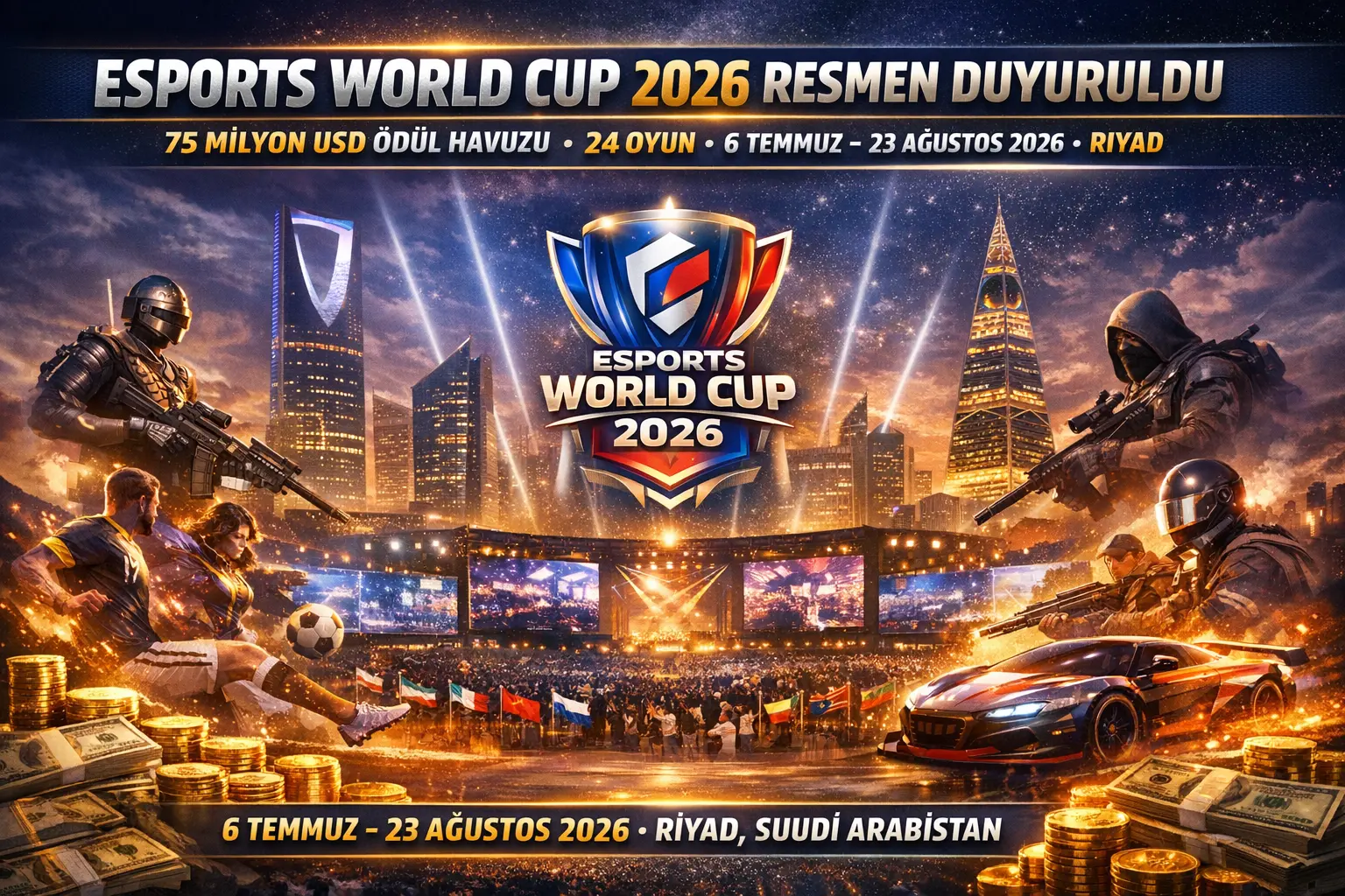 Esports World Cup 2026 Resmen Duyuruldu: 75 Milyon Dolar Ödül, 24 Oyun ve Tarihi Rekabet