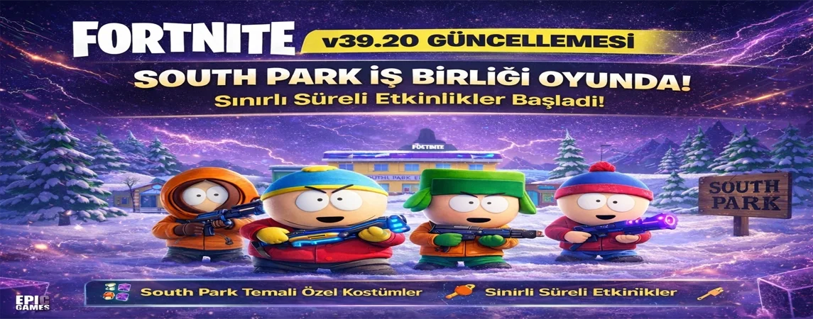 Fortnite v39.20 Güncellemesi Yayımlandı: South Park İş Birliği ve Yeni İçerikler Oyunda