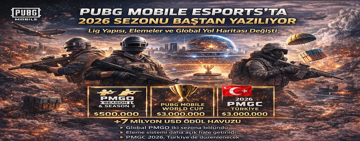 PUBG MOBILE Esports’ta 2026 Dönüşümü: İki Sezonlu PMGO, Daha Açık Eleme Yolu ve Türkiye’de PMGC