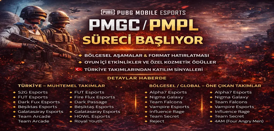 PUBG MOBILE PMGC / PMPL Süreci Netleşiyor: Bölgesel Aşamalar, Oyun İçi Etkinlikler ve Türkiye Takımlarından Son Sinyaller