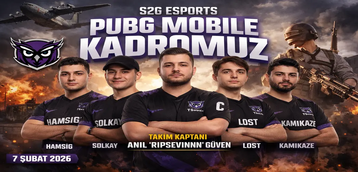 S2G Esports PUBG Mobile Kadrosunu Açıkladı: İşte 7 Şubat’ta Duyurulan Resmi Beşli
